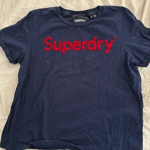 Superdry short sleeved navy blue t shirt. EUC